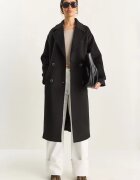 Bianco Lucci Дълго oversize палто Черен