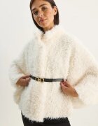 Bianco Lucci Дамско късо палто HiCCUP oversize яка тип сако текстил бяло
