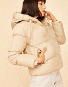 Bianco Lucci Geaca cu gluga si puf HiCCUP bej textil