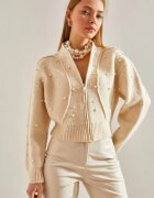 Bianco Lucci HiCCUP жилетка къса с цип текстуриран модел плетена Beige Natural