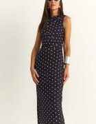 Bianco Lucci Миди рокля Bodycon Черно Полиестер На точки