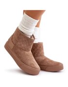 BIG STAR SHOES Дамски боти - Big Star - с цип - изолирани - бежови - екологична кожа