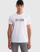 Big Star Тениска бяла - памучна - класическа кройка - оригинална щампа