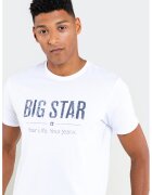 Big Star Тениска с овално деколте и лого - Бял