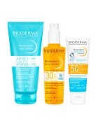 Bioderma Photoderm Семеен пакет – Спрей SPF 30 200 мл - Крем за след слънце 200 мл - Минерален детски крем SPF 50+ - 50 г