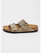 Birkenstock Велурени чехли Arizona с нитове - Сиво-кафяв/Сребрист