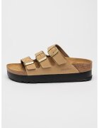 Birkenstock Велурени чехли Florida III с равна платформа