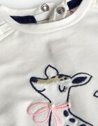 boboli Блуза с памук на райе Бял