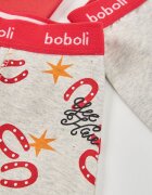 boboli Боксерки с памук - 3 чифта Червен/Сив меланж