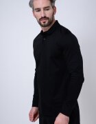 BOSS Блуза с яка и бродирано лого Черен