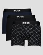 BOSS Боксерки с лого - 3 чифта Син/Черен