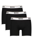 BOSS Боксерки с лого на талията - 3 чифта Бял/Черен