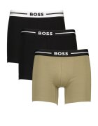 BOSS Боксерки с памук - 3 чифта - Черен/Папратово зелено