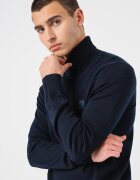 BOSS Фино плетен пуловер Akiro с памук Ултрамарин синьо