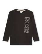 BOSS Kidswear Блуза с лого - Бял/Черен