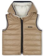 BOSS Kidswear Двулицев елек с пухена вата Бежов/Крем