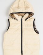 BOSS Kidswear Двулицев елек с пухена вата Светло бежово