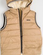 BOSS Kidswear Двулицев елек с пухена вата Светло бежово