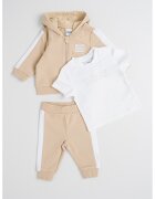 BOSS Kidswear Худи с памук - тениска и спортен панталон - Бял/Светло бежово