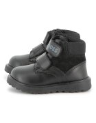 BOSS Kidswear Кожени боти с велкро Черен