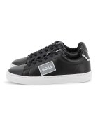 BOSS Kidswear Кожени спортни обувки с пришито лого и равна подметка
