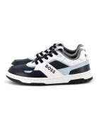 BOSS Kidswear Маратонки от еко кожа с кожа - Бял/Ледено синьо/Тъмносин