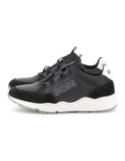 BOSS Kidswear Маратонки от еко кожа с лого - Черен/Tъмносив