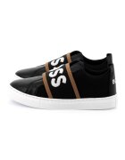BOSS Kidswear Обувки с лесно обуване с лого - Черен/Кафяв