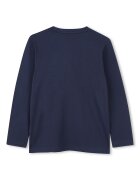 BOSS Kidswear Памучна блуза с лого Прашно синьо