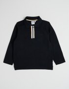 BOSS Kidswear Памучна блуза с яка Черен