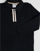BOSS Kidswear Памучна блуза с яка Черен