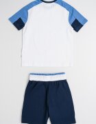 BOSS Kidswear Памучна тениска и бермуди с лого Бял/Тъмносин