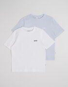 BOSS Kidswear Памучни тениски с лого 2 броя Бял/Пастелносин