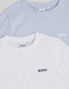 BOSS Kidswear Памучни тениски с лого 2 броя Бял/Пастелносин