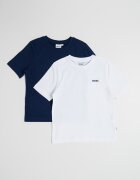 BOSS Kidswear Памучни тениски с лого 2 броя Бял/Тъмносин