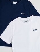 BOSS Kidswear Памучни тениски с лого 2 броя Бял/Тъмносин