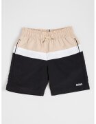 BOSS Kidswear Плувни шорти с връзка на талията - Бял/Черен/Тъмнобежово