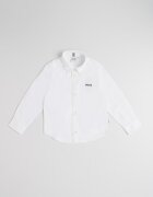 BOSS Kidswear Риза с дълги ръкави Бял/Черен