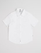 BOSS Kidswear Риза с къси ръкави и лого Бял