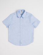 BOSS Kidswear Риза с къси ръкави и лого Син меланж