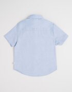 BOSS Kidswear Риза с къси ръкави и лого Син меланж