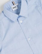 BOSS Kidswear Риза с къси ръкави и лого Син меланж