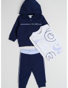 BOSS Kidswear Спортен екип и блуза - 3 части - Бял/Ултрамарин синьо