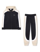 BOSS Kidswear Спортен екип с качулка и цветен блок Черен/Бежов