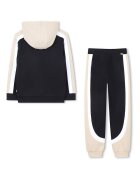 BOSS Kidswear Спортен екип с качулка и цветен блок Черен/Бежов