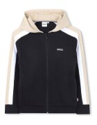 BOSS Kidswear Спортен екип с качулка и цветен блок Черен/Бежов