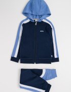 BOSS Kidswear Спортен екип с качулка и цветен блок Ледено синьо/Тъмносин