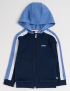 BOSS Kidswear Спортен екип с качулка и цветен блок Ледено синьо/Тъмносин