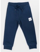 BOSS Kidswear Спортен панталон с връзка и пришито лого - Тъмносин