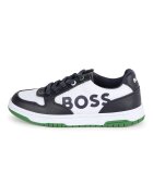 BOSS Kidswear Спортни обувки с кожа - Бял/Черен